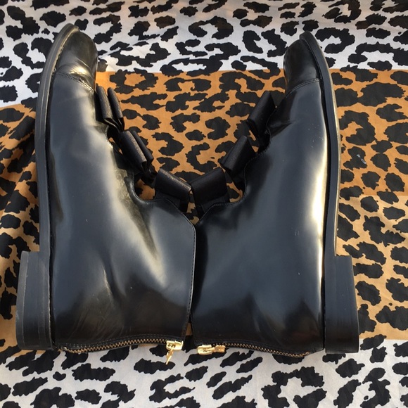 F-troupe Black Bow Faux Crystal Shoes Sz 40 Fits US 9 or 9.5 - Picture 4 of 11